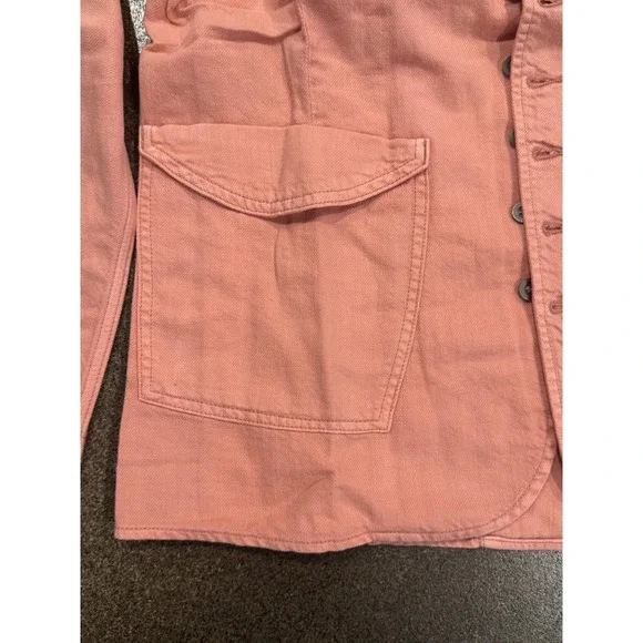 Sandrine Rose Petal Pink Cotton Linen Utility Jacket Blazer M - Picture 7 of 10